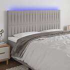 vidaXL Sänggavel LED ljusgrå 180x5x118/128 cm tyg 3122676