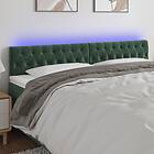 vidaXL Sengegavl LED mörkgrön 200x7x78/88 cm sammet 3122017