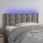 vidaXL Sänggavel LED ljusgrå 90x5x78/88 cm sammet 3122082