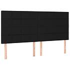 vidaXL Sengegavl LED svart 160x5x118/128 cm tyg 3122432