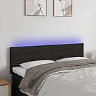 vidaXL Sengegavl LED svart 144x5x78/88 cm tyg 3121752
