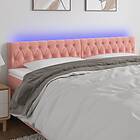 vidaXL Sengegavl LED rosa 180x7x78/88 cm sammet 3122013