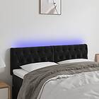 vidaXL Sänggavel LED svart 160x7x78/88 cm sammet 3122004