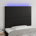 vidaXL Sänggavel LED svart 90x5x118/128 cm konstläder 3122222