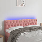 vidaXL Sänggavel LED rosa 160x7x78/88 cm sammet 3122007