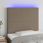 vidaXL Sänggavel LED taupe 100x5x118/128 cm tyg 3122138