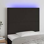 vidaXL Sänggavel LED svart 90x5x118/128 cm tyg 3122128