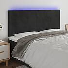 vidaXL Sängynpääty LED svart 160x5x118/128 cm sammet 3122200