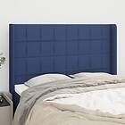 vidaXL Sänggavel med kanter blå 147x16x118/128 cm tyg 3119584