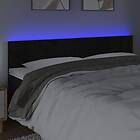 vidaXL Sengegavl LED svart 180x5x78/88 cm sammet 3121674