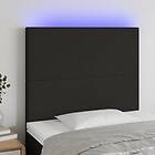 vidaXL Sänggavel LED svart 80x5x118/128 cm tyg 3122120