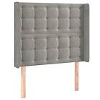 vidaXL Sänggavel med kanter ljusgrå 93x16x118/128 cm sammet 3120050