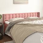 vidaXL Sengegavl med kanter rosa 163x16x78/88 cm sammet 3119261