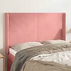 vidaXL Sänggavel med kanter rosa 147x16x118/128 cm sammet 3119353