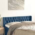 vidaXL Sänggavel med kanter mörkblå 163x16x78/88 cm sammet 3119162