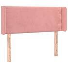 vidaXL Sänggavel med kanter rosa 83x16x78/88 cm sammet 3118663