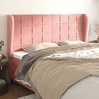 vidaXL Sänggavel med kanter rosa 203x23x118/128 cm sammet 3118027