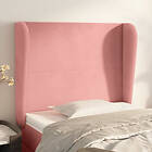 vidaXL Sänggavel med kanter rosa 83x23x118/128 cm sammet 3117711