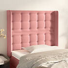 vidaXL Sänggavel med kanter rosa 93x16x118/128 cm sammet 3120055