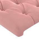 vidaXL Sänggavel med kanter rosa 93x23x78/88 cm sammet 3117521