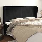 vidaXL Sänggavel med kanter svart 183x23x118/128 cm sammet 3117738
