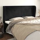 vidaXL Sänggavel med kanter svart 163x23x118/128 cm sammet 3117732