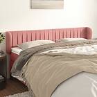 vidaXL Sänggavel med kanter rosa 203x23x78/88 cm sammet 3117453