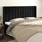 vidaXL Sengegavl med kanter svart 183x16x118/128 cm sammet 3120076