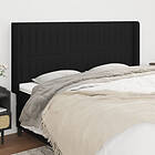 vidaXL Sengegavl med kanter svart 183x16x118/128 cm tyg 3119834
