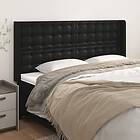 vidaXL Sengegavl med kanter svart 183x16x118/128 cm konstläder 3119682