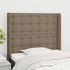 vidaXL Sengegavl med kanter taupe 93x16x118/128 cm tyg 3120000
