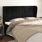vidaXL Sengegavl med kanter svart 203x23x118/128 cm sammet 3118262