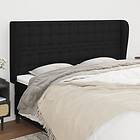 vidaXL Sänggavel med kanter svart 183x23x118/128 cm tyg 3118406
