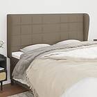 vidaXL Sänggavel med kanter taupe 183x23x118/128 cm tyg 3117974