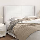 vidaXL Sänggavel med kanter vit 183x23x118/128 cm konstläder 3117779