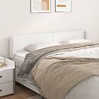 vidaXL Sengegavl med kanter vit 203x16x78/88 cm konstläder 3118597
