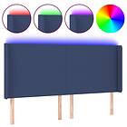 vidaXL Sänggavel LED blå 203x16x118/128 cm tyg 3123796