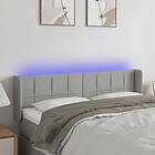 vidaXL Sengegavl LED ljusgrå 147x16x78/88 cm tyg 3123234
