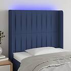 vidaXL Sänggavel LED blå 93x16x118/128 cm tyg 3124274