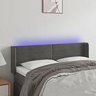 vidaXL Sengegavl LED mörkgrå 147x16x78/88 cm sammet 3123425