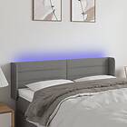 vidaXL Sänggavel LED mörkgrå 147x16x78/88 cm tyg 3123375