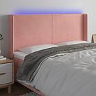 vidaXL Sänggavel LED grön 183x16x118/128 cm sammet 3123833
