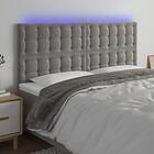 vidaXL Sänggavel LED ljusgrå 200x5x118/128 cm sammet 3122924