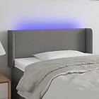 vidaXL Sengegavl LED mörkgrå 83x16x78/88 cm tyg 3122931