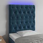 vidaXL Sänggavel LED mörkblå 80x7x118/128 cm sammet 3122794