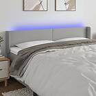 vidaXL Sänggavel LED ljusgrå 203x16x78/88 cm tyg 3122978