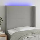 vidaXL Sengegavl LED ljusgrå 93x16x118/128 cm tyg 3123750