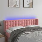 vidaXL Sengegavl LED rosa 147x16x78/88 cm sammet 3123723