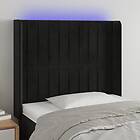 vidaXL Sänggavel LED svart 103x16x118/128 cm sammet 3124330