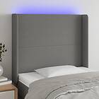 vidaXL Sänggavel LED mörkgrå 93x16x118/128 cm tyg 3123751